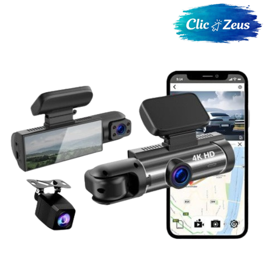 Cámara Veicular 1080p Wi-Fi con Doble Lente