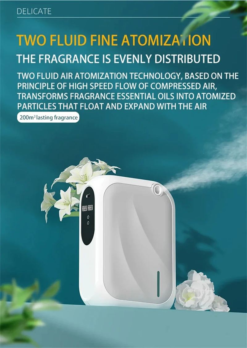 Coverage 200m³ Scent Machine Hotel Aroma Diffuser Wall Mounted Essential Oil Diffuser For Home Fragrance Bluetooth APP Control