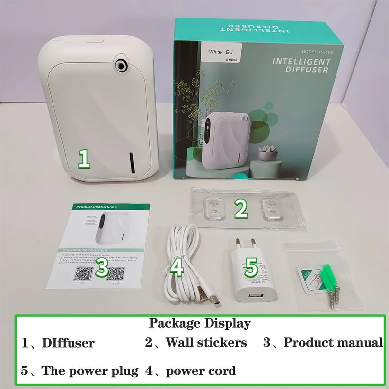 Coverage 200m³ Scent Machine Hotel Aroma Diffuser Wall Mounted Essential Oil Diffuser For Home Fragrance Bluetooth APP Control