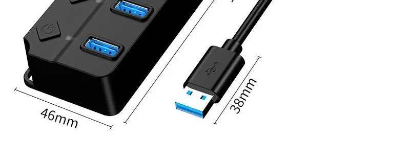 DBIT USB HUB 3.0/2.0 USB Splitter 7-IN-1 USB Adapte Multi-Hub Independent Switch Dock Desktop Laptop Accessories 30cm Cable